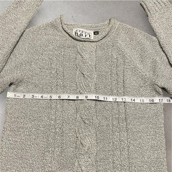 Vintage Keren Hart Chunky Cable Knit Crew Neck Sweater - Picture 5 of 8